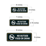 Standard Plus No Outside Food Or Drink Wall or Door Sign | Public Spaces Signage