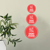 Circle Plus Radio studio Wall or Door Sign | Easy Installation | Business & Studio Signage