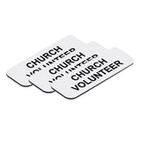 Church Volunteer 1 x 3" Name Tag/Badge, (3 Pack)