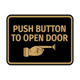 Classic Framed Push Button to Open Door Wall or Door Sign
