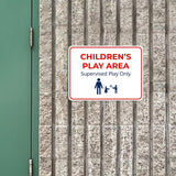 Classic Framed Plus Children’s Play Area – Supervised Play Only Door or Wall Sign | Child Safety Business Signs