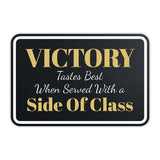 Classic Framed Plus Victory Tastes Best When Served With a Side Of Class Door or Wall Sign | Motivational Decor