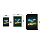 Portrait Round Plus Keep Calm and Game On Wall or Door Sign | Easy Installation | Gaming | Home Decor