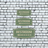 Fancy Plus Restroom (Left Arrow) Wall or Door Sign | Business and Workplace Bathroom Signage