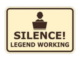 Classic Framed Silence! Legend Working Wall or Door Sign