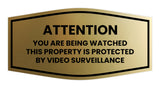Signs ByLITA Fancy Attention You Are Being Watched This Property is Protected by Video Surveillance Sign - Security Signs | Durable Material | Easy Installation Wall or Door Sign