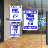 Portrait Round Plus Clean Fridge Day Friday At 5:00pm Take It Or Lose It! Wall or Door Sign | Office Housekeeping Signage