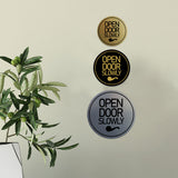 Signs ByLITA Circle Open Door Slowly Wall or Door Sign