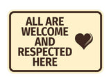 Signs ByLITA Classic Framed All Are Welcome And Respected Here Wall or Door Sign