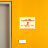 Classic Framed Plus Testing Requires Fasting – Follow Instructions Provided Door or Wall Sign | Medical Facility Reception Patient Reminders