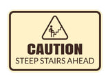 Signs ByLITA Classic Framed Caution: Steep Stairs Ahead Door or Wall Sign Easy Installation | Health And Safety | Building And Warning Signs