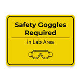 Classic Framed Plus Safety Goggles Required in Lab Area Door or Wall Sign | Workplace Safety & First Aid