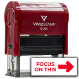 Vivid Stamp Focus On This (arrow) Self-Inking Rubber Stamps Teachers And Schools | Motivational Stamps For Children | Re-inkable Ink Pad