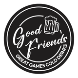 Signs ByLITA Circle Good Friends, Great Games, Cold Drinks ABS Plastic | Laser Engraved | Easy Installation | Elegant Design Wall or Door Sign