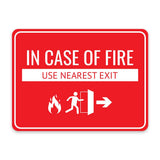 Classic Framed Plus In Case of Fire Use Nearest Exit Door or Wall Sign | Workplace Safety & First Aid