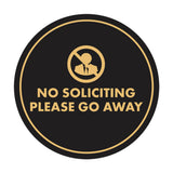Circle No Soliciting Please Go Away Wall or Door Sign