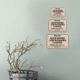 Classic Framed Plus Keep Doors And Windows Closed While Using The A/C. Thank You Door or Wall Sign | Public Notice Signs