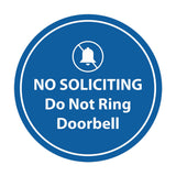 Circle No Soliciting Do Not Ring Doorbell Wall or Door Sign