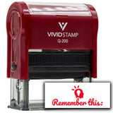 Vivid Stamp Remember This: Self-Inking Rubber Stamps Teachers And Schools | Motivational Stamps For Children | Re-inkable Ink Pad