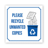 Square Plus Please Recycle Unwanted Copies Door or Wall Sign | Workplace Cleaning Signage