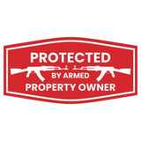 Signs ByLITA Fancy Protected by Armed Property Owner (AK 47) Door or Wall Sign | Home Security Warning Sign