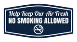 Signs ByLITA Fancy Help Keep Our Air Fresh: No Smoking Allowed Easy Installation | Durable Construction | Barbers | Grooming and Styling | Hair Wall or Door Sign
