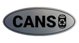 Signs ByLITA Oval Cans Sign - Laser-Engraved Lettering | Durable ABS Plastic | Vibrant Colors | Powerful Foam Tape