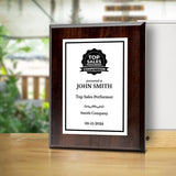 Top Sales Performer Competition Customizable Award Plaque | Easel Mount Option | Achievement and Recognition Personalizable Plaques