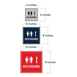 Square Restrooms Up Arrow Wall or Door Sign