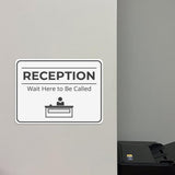 Classic Framed Plus Reception – Wait Here to Be Called Door or Wall Sign | Medical Facility Greeting & Reception