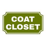 Notched Standard Coat Closet Wall or Door Sign | Facilities and Rooms Sign