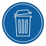 Signs ByLITA Circle Trash Can Graphic Door or Wall Sign | Easy Installation | Durable Construction | Promote Health And Safety | Caution Warning Sign for Home, Business and Office Spaces