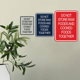 Signs ByLITA Portrait Round Hygiene Safety: Do Not Store Raw Foods and Cooked Foods Together Door or Wall Sign Durable ABS Plastic | Laser Engraved | Easy Installation | Kitchen | Hygiene