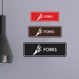 Signs ByLITA Standard Forks Door or Wall Sign Easy Installation | Durable Construction | Kitchen Essentials | Hygiene | AirBnB Signs
