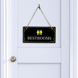Restrooms 5x10 Hanging Plus Wall or Door Sign | Home & Office Decor