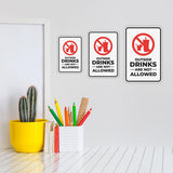 Portrait Round Plus Outside Drinks Are Not Allowed Wall or Door Sign | Food & Drink Restrictions