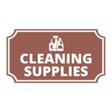 Notched Standard Cleaning Supplies Wall or Door Sign | Facilities and Rooms Sign