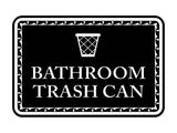 Signs ByLITA Classic Framed Bathroom Trash Can Vintage Bathroom Wall or Door Sign