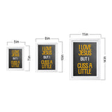 Designs ByLITA I Love Jesus But I Cuss A Little, Wall Print Art | Religious Home Decor (Unframed or Framed)