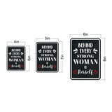 Portrait Round Plus Behind Every Strong Woman Is Herself Wall or Door Sign | Motivational Home Decor