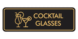 Signs ByLITA Standard Cocktail Glasses Door or Wall Sign Easy Installation | Durable Construction | Kitchen Essentials | Hygiene | AirBnB Signs