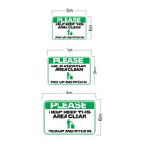 Classic Framed Plus Please Help Keep This Area Clean Pick Up And Pitch In Door or Wall Sign | Office Housekeeping Signage