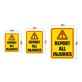 Portrait Round Plus Report All Injuries Wall or Door Sign | Funny Naughty Décor