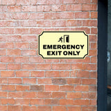 Notched Standard Emergency Exit Only Wall or Door Sign | Warning/Safety/Precaution