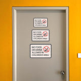 Classic Framed Plus No Food or Drink Allowed In Children’s Area Door or Wall Sign | Children's Warning and Safety Signs