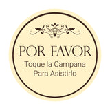 Signs ByLITA Circle Por Favor Toque la Campana Para Asistirlo Wall or Door Sign