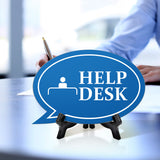 Help Desk Oval Speech Bubble (6 x 4") Table Sign With Acrylic Easel
