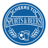 Signs ByLITA Circle Cheers to Sports and Beers ABS Plastic | Laser Engraved | Easy Installation | Elegant Design Wall or Door Sign