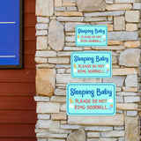 Classic Framed Plus Sleeping Baby Please Do Not Ring Doorbell Wall or Door Sign | Friendly Home Signage