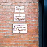 Classic Framed Plus Salón de Música — Music Room Door or Wall Sign | Spanish - Church Room & Area Signs